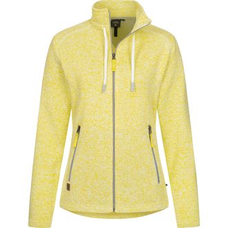 Deproc Strickfleecejacke DEPROC ACTIVE LUVERNE WOMEN, Damen, Gr. 36/38 (M), gelb, 100% Polyester, tailliert, gerader Abschluss, Jacken Strickfleecejacke, Kon