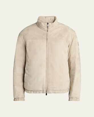Moncler Mens Cernay Reversible Suede and Quilted Jacket