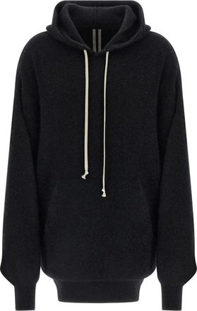 Rick Owens Hun Hoodie - Heren - Hoodies - Zwart - M - Wol - Hoodies & sweatvesten