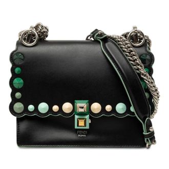 Fendi Pre-owned Fendi Mini Scalloped Leather and Acrylic Studs Kan I Crossbody Ladies HWY9PX87DYKIQ2D3