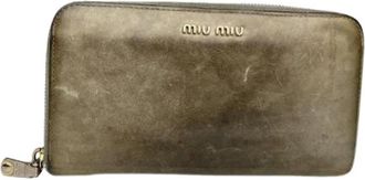 Miu Miu Pre-owned Wallet - Dames - Vintage Accessoires - Groen - ONE Size - Leer - Vintage