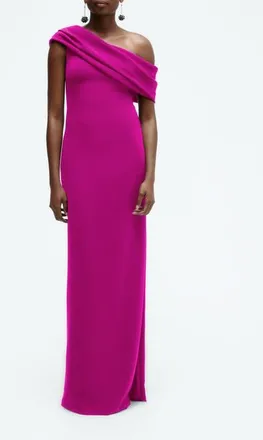 Amsale Draped off-the-shoulder Gown in Magenta at Nordstrom, Size 12