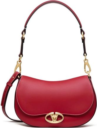 Valentino Garavani VLogo Signature leren tas - Dames - Schoudertassen - Rood - ONE Size - Leer - Tassen