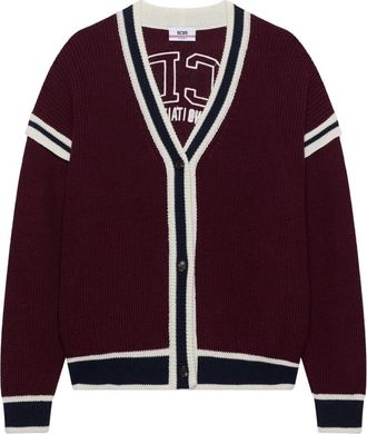 GCDS Gestreepte Cardigan - Dames - Vesten - Rood - S - Wol - Truien & Vesten