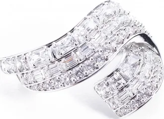 Swarovski Womens Hyperbola White Crystal Brooch 5681426 - Silver - One Size