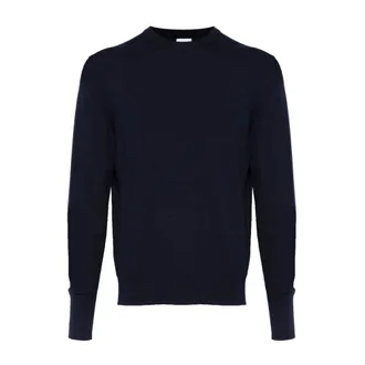 Eleventy Round-neck Knitwear, male, Blue, Size: 2XL Crew Neck Sweater