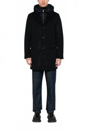 Moorer Lapel Coat Single Button Jacket In Nero