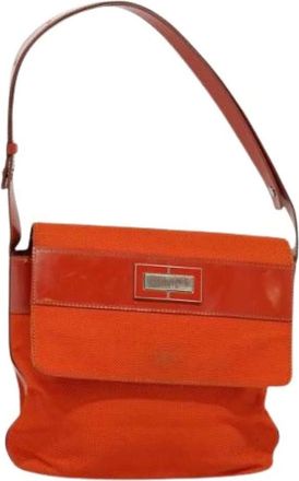Celine Pre-owned Shoulder Bags, female, Orange, Size: ONE SIZE Pre-owned Canvas Shoulder Bag