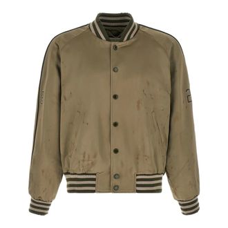 Golden Goose Bomber Jackets, male, Green, Size: S Journey Satin Bomber Jacket