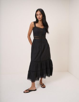 Nobody's Child Black Tiered Lennox Midi Dress