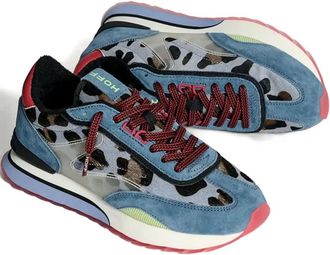 Hoff animal -print sneakers - women - Suede/Fabric/Fabric/Rubber - 41 - Blue