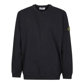 Stone Island Sweatshirts, male, Blue, Size: XL Cotton Fleece Sweatshirt