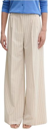 Fracomina Wijde broek - Dames - Wijde Broeken - Beige - XL - Polyester - Broeken