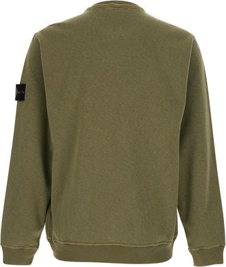 Stone Island Mens Crewneck Sweatshirt Green Cotton Sweatshirts Sweater
