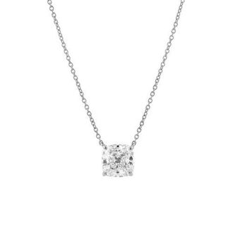 LuvMyJewelry Cushion Chic 14K Gold Lab Grown Diamond Necklace - 1.50 ct in 14K White Gold at Nordstrom