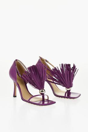 Bottega Veneta Leather Sandals LOUNGE with Fringed Detail 9cm Bottega Veneta