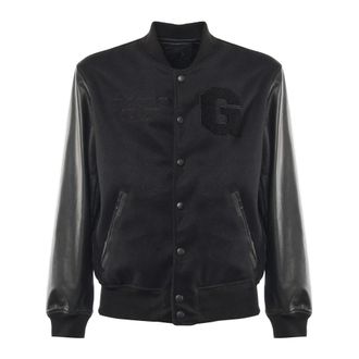 Giuliano Galiano Varsity Nappa Jacket - Heren - Bomber jackets - Zwart - 3XL - Leer - Jassen