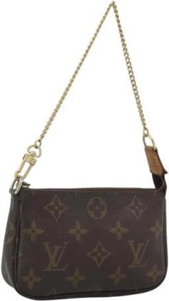 Louis Vuitton Pre-owned Monogram Canvas Accessory Pouch - Dames - Vintage Handtas - Bruin - ONE Size - Leer - Vintage