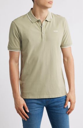 HUGO BOSS Dino Tipped Polo in Open Green at Nordstrom, Size X-Large