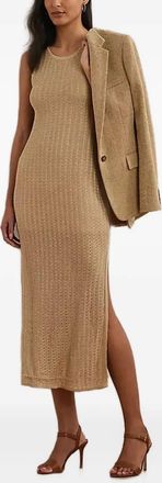 Lauren Ralph Lauren Abito midi in maglia traforata - Toni neutri