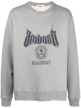 AMBUSH Heather Grey Academy Graphic Cotton Sweatshirt