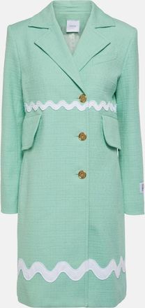 Patou Single-breasted cotton-blend tweed coat