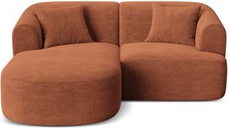 Cosmopolitan Design Sof&aacute; esquinero izquierdo modular 3 plazas pana terracota