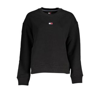 Tommy Hilfiger Mens Long Sleeve Fleece Sweatshirt With Embroidered Logo - Black Cotton - Size X-Small