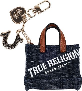 True Religion Mini Denim Tote Bag Charm in Dark Denim at Nordstrom