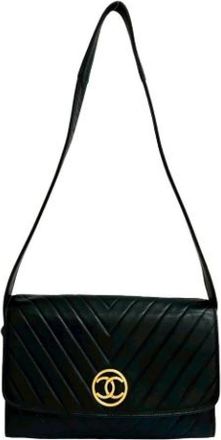 Chanel Pre-owned Vintage Cross Body Bag - Dames - Vintage Schoudertas - Zwart - ONE Size - Leer - Vintage