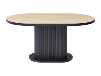 VENTE-UNIQUE.COM Mesa de comedor madera negro, color natural claro