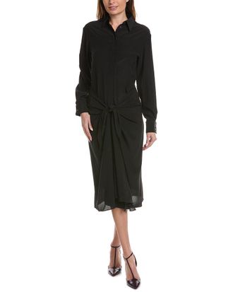 Michael Kors Tie Waist Silk Shirtdress