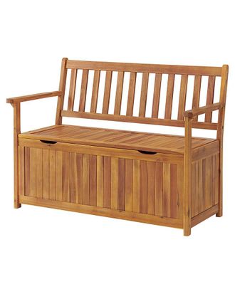Alaterre Furniture Londonderry 47Inw Acacia Wood Outdoor Storage Bench