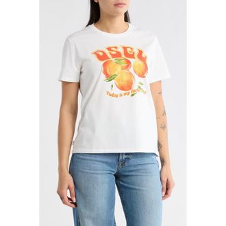 Desigual Orange Lucky Day Knit T-Shirt in White at Nordstrom Rack, Size X-Small