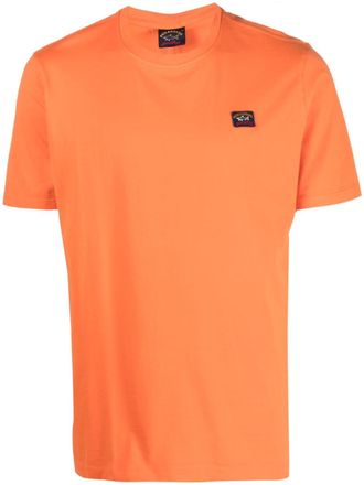 Paul & Shark logo-patch cotton T-shirt - men - Cotton - XXXXL - Orange