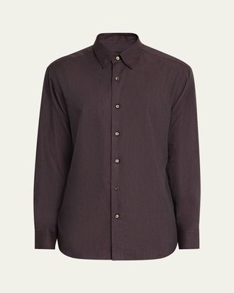 Brioni Mens Cotton Flannel Button-Down Shirt