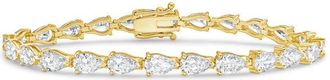 Diana M. Jewels 14kt Yellow Gold 21cts Lab Grown Pear Diamond East-West Tennis Bracelet