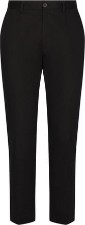 Dolce & Gabbana mid-rise tapered-leg trousers - men - Linen/Flax - 50 - Black