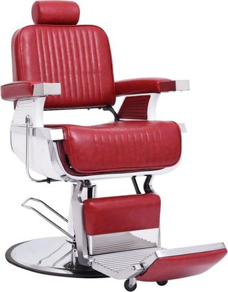 vidaXL Silla De Peluquer&iacute;a De Cuero Sint&eacute;tico Rojo 68x69x116 Cm