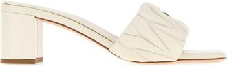 Miu Miu White Logo Heels