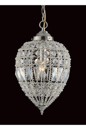 Netlighting Bombay Beaded Satin Nickel Pendant Pendant Ceiling Light in Grey