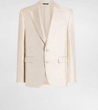 Dolce & Gabbana Sicilia Light Single-breasted Silk Twill Jacket - Man Suits And Blazers Beige 48