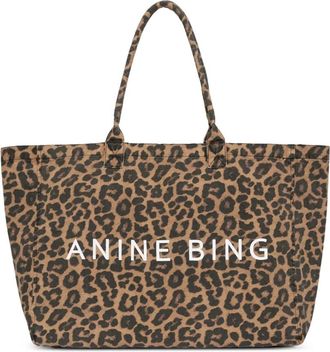 Anine Bing leopard-print tote bag - Brown