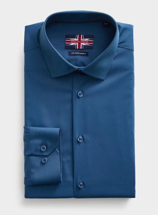 Soul of London Mens Solid stretch twill shirt Modern fit