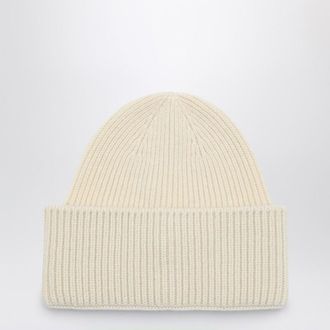 Destin White wool and cashmere beanie