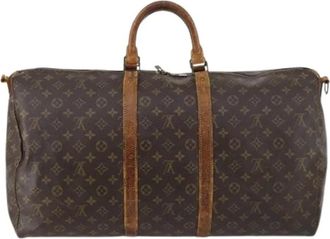 Louis Vuitton Pre-owned Weekend Bags, female, Brown, Size: ONE SIZE Pre-owned Vintage Canvas Weekend Bag