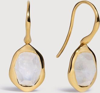 Monica Vinader Gold Odyssey Gemstone Wire Earrings Moonstone