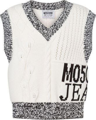 Moschino Top con intarsio - Bianco