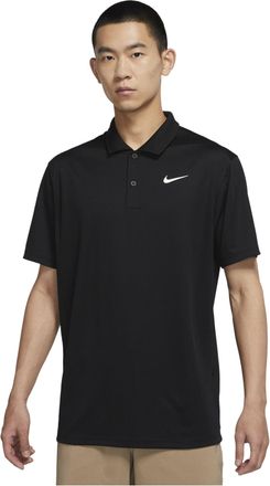 Nike Dri-FIT Victory Solid Color Logo Printing Quick Dry Breathable Short Sleeve Polo Shirt Black DH0823-010