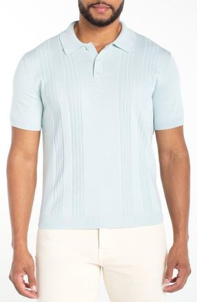 Liverpool L.A. Rib Cotton Polo Sweater in Aqua at Nordstrom, Size X-Large